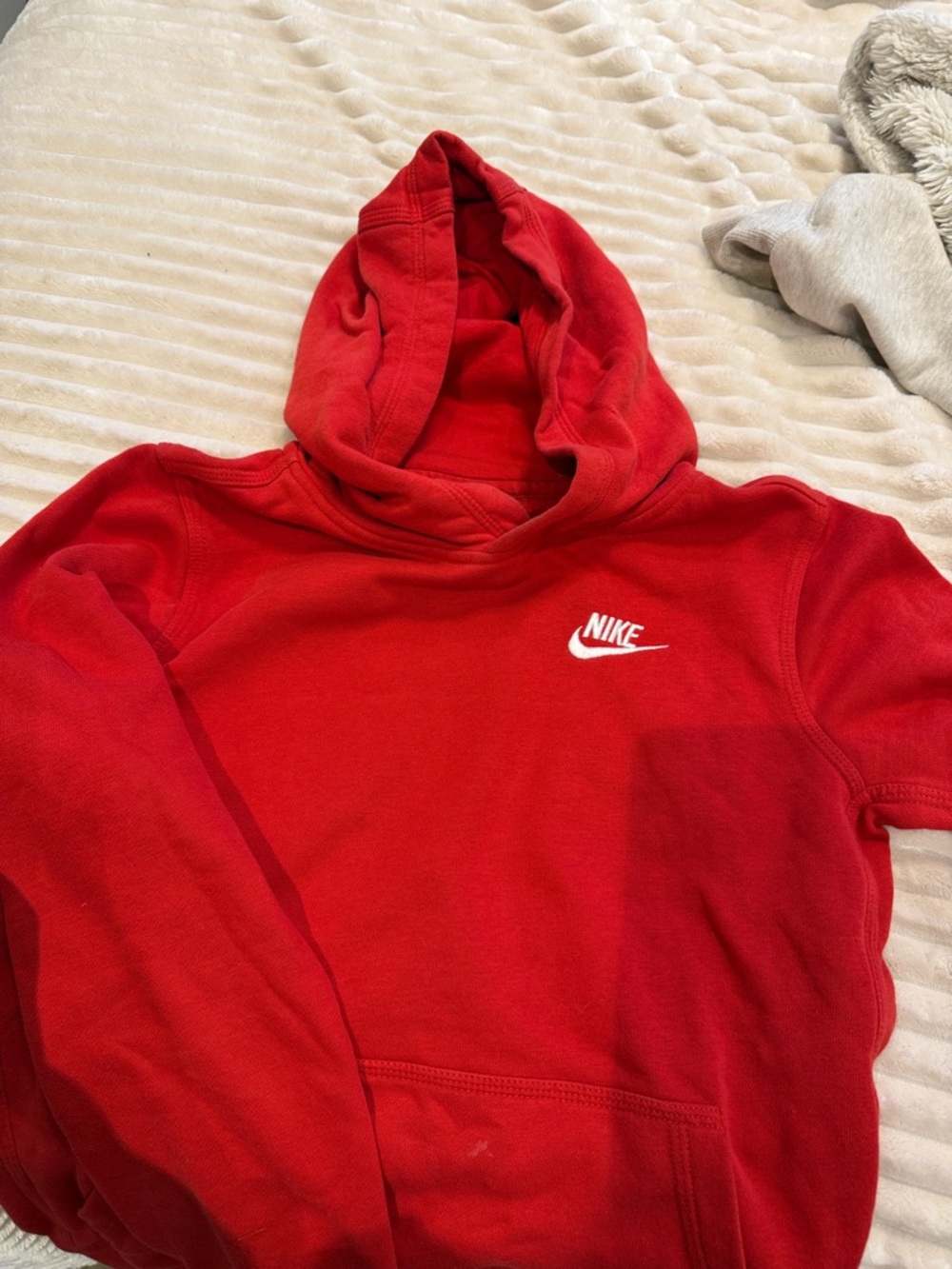 Nike Red Hoodie with White Swoosh Logo
